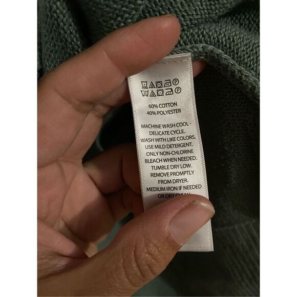 Tahari Womens Sweater Oversized Tunic V Neck Pullover Green Size Small - Picture 5 of 7